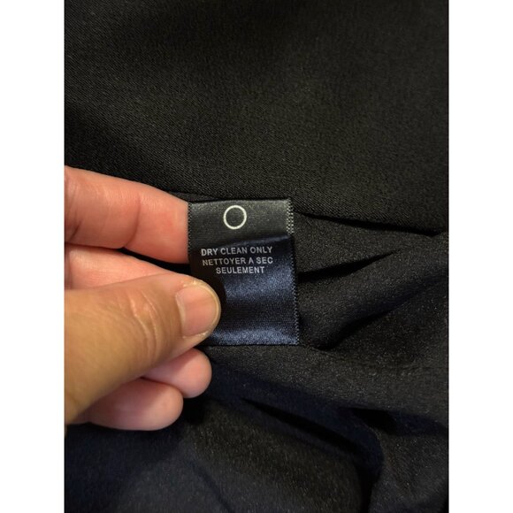 NWT HALSTON Black Satin Tuxedo Blazer Dress $375 Party Cocktail Holiday Formal 8 - Picture 8 of 13